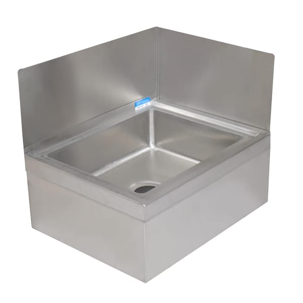 Bk Resources 2-Sided Stainless Steel Backsplash For BKMS-2424 Mop Sinks, 18 GA T-304 MS-2424-SS2 - main